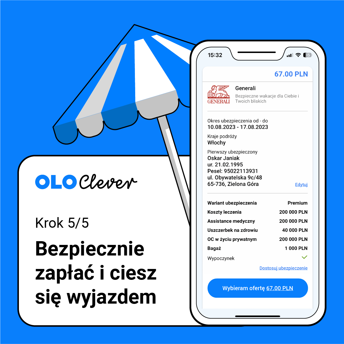 Ilustracja kroków do ubezpieczenia